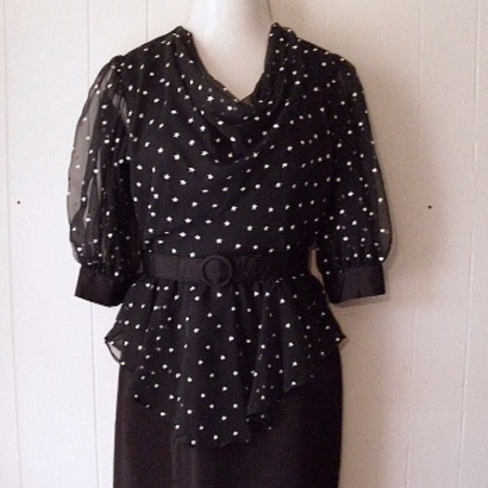 Vintage 1980s Black Dress by Cybil Stewart